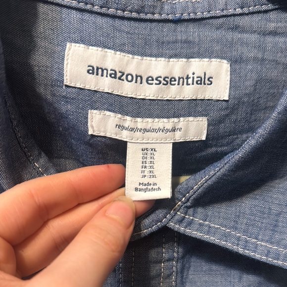 Amazon Essentials Blue Casual Button Down Shirt - Picture 2 of 10
